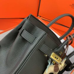 Hermes Togo Leather Gold Hardware Birkin 30 Bag with Twilly Scarf replica