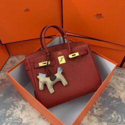 Hermes Togo Leather Gold Hardware Birkin 30 Bag with Twilly Scarf replica