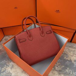 Hermes Togo Leather Gold Hardware Birkin 30 Bag with Twilly Scarf replica