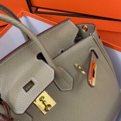 Hermes Togo Leather Gold Hardware Birkin 30 Bag with Twilly Scarf replica