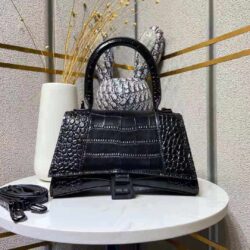 Balenciaga Hourglass Small croc-effect leather tote replica