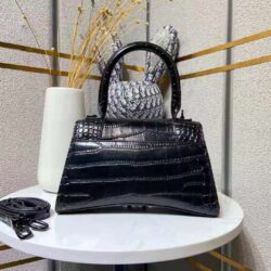 Balenciaga Hourglass Small croc-effect leather tote replica