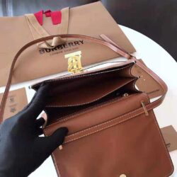 Burberry small two-tone canvas and leather TB bag replica