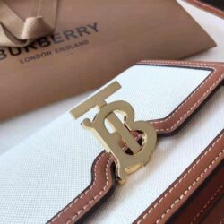 Burberry small two-tone canvas and leather TB bag replica