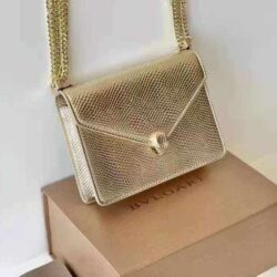 Bvlgari Serpenti Forever leather Gold shoulder bag replica