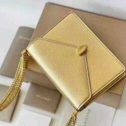 Bvlgari Serpenti Forever leather Gold shoulder bag replica