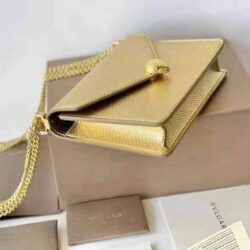 Bvlgari Serpenti Forever leather Gold shoulder bag replica