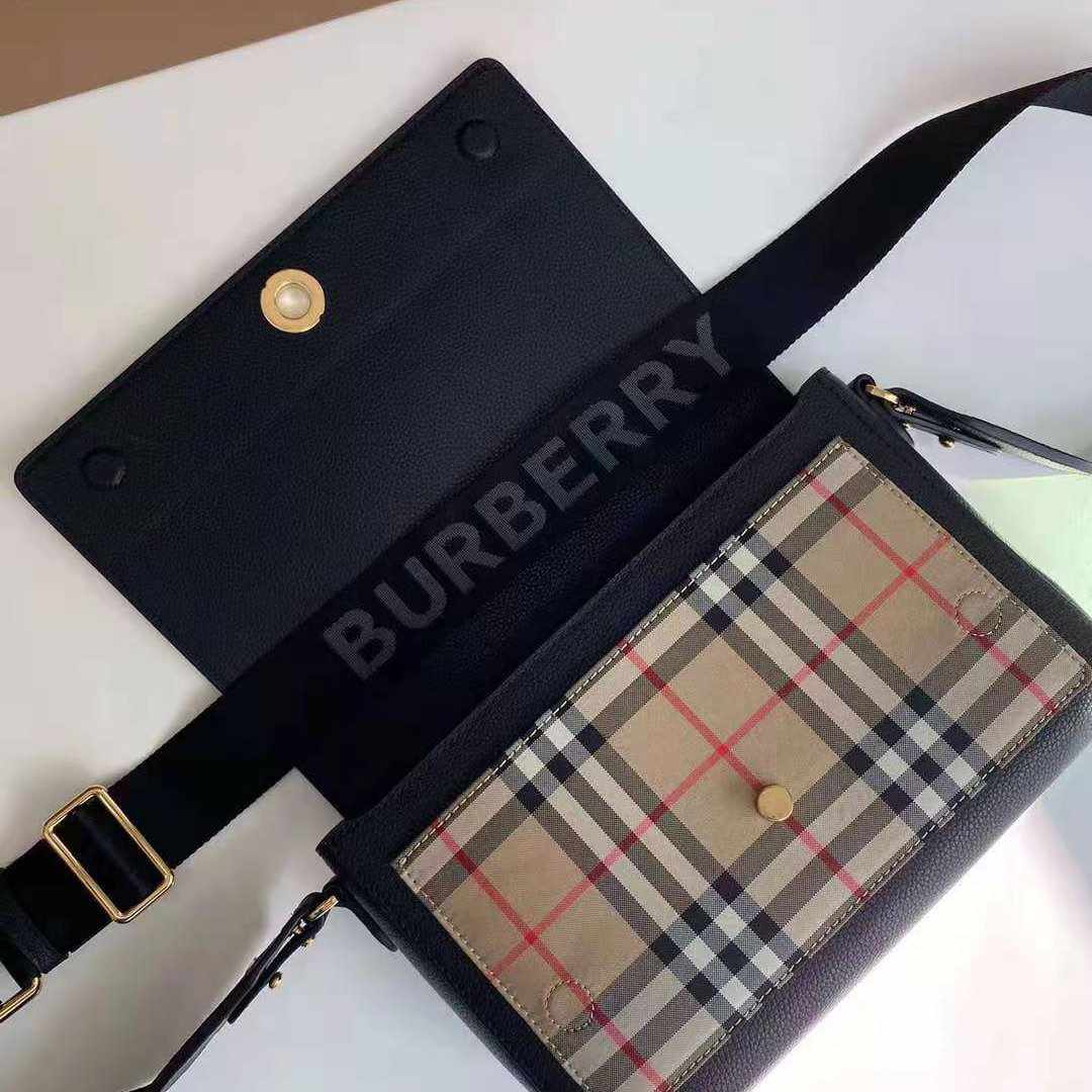 Burberry Small Leather and Vintage Check Crossbody Bag replica