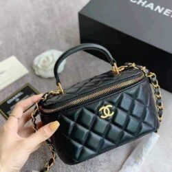 Chanel Trendy CC Vanity Case With Chain Quilted Lambskin Small