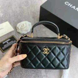 Chanel Trendy CC Vanity Case With Chain Quilted Lambskin Small