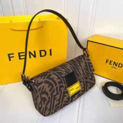 Fendi BAGUETTE 1997 Brown jacquard FF Vertigo bag replica