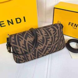 Fendi BAGUETTE 1997 Brown jacquard FF Vertigo bag replica