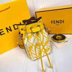 Fendi Mon Tresor Shoulder Bag Small in Coated Canvas with Gold-tone replica