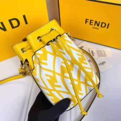 Fendi Mon Tresor Shoulder Bag Small in Coated Canvas with Gold-tone replica