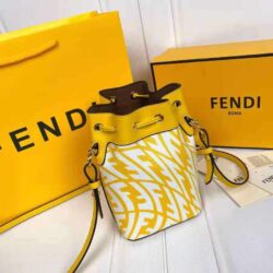 Fendi Mon Tresor Shoulder Bag Small in Coated Canvas with Gold-tone replica