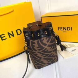 Fendi Mon Tresor Shoulder Bag Small in Coated Canvas with Gold-tone replica