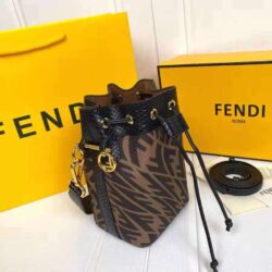 Fendi Mon Tresor Shoulder Bag Small in Coated Canvas with Gold-tone replica