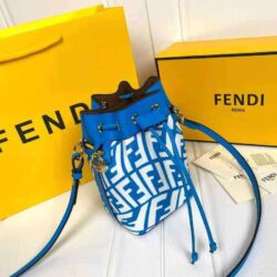 Fendi Mon Tresor Shoulder Bag Small in Coated Canvas with Gold-tone replica