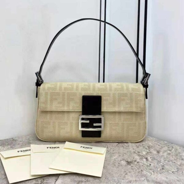 Fendi Zucca Baguette Beige