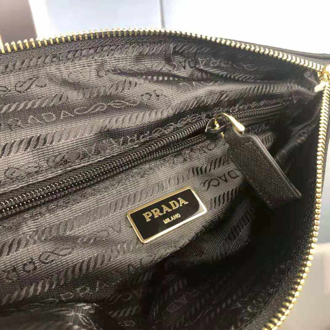Prada Black Quilted Nylon Vintage Shoulder Bag replica