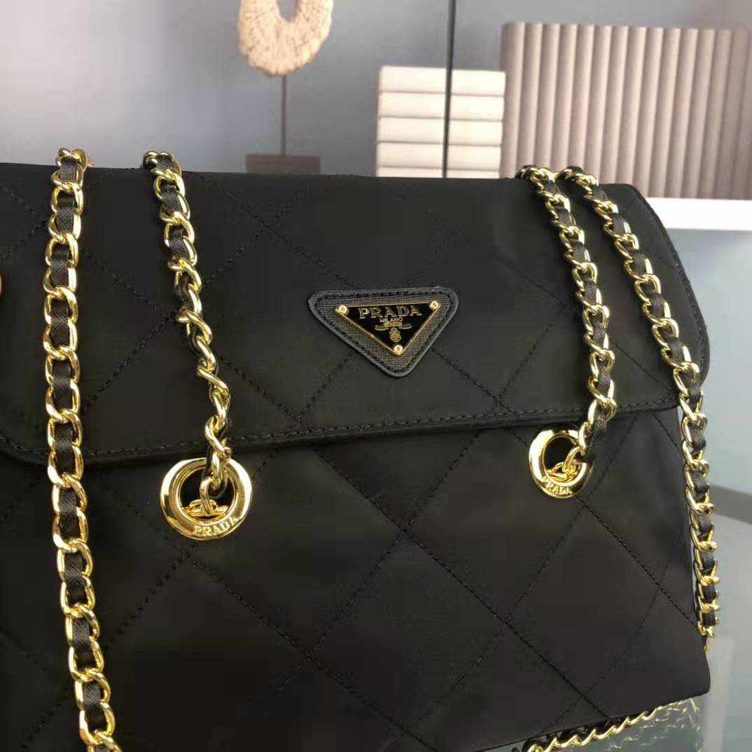 Prada Black Quilted Nylon Vintage Shoulder Bag replica