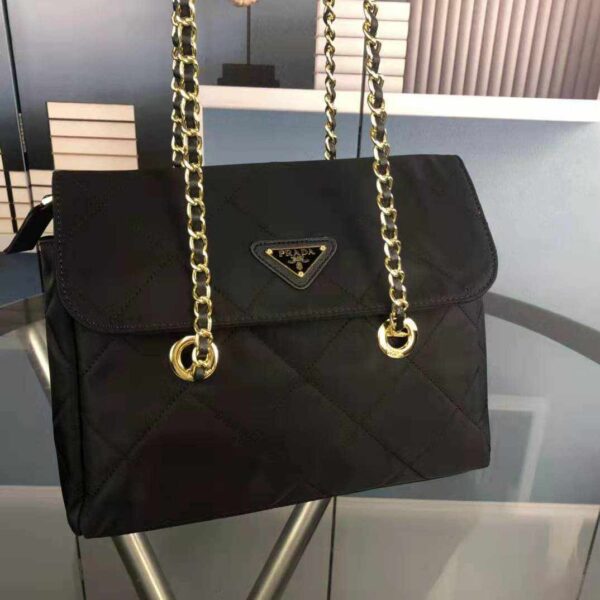 Prada Black Quilted Nylon Vintage Shoulder Bag replica