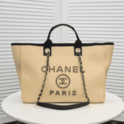 Chanel Straw Raffia Chain Small Deauville Raffia Tote replica