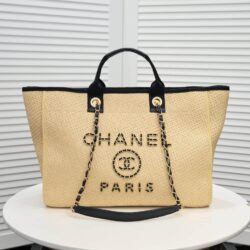 Chanel Straw Raffia Chain Small Deauville Raffia Tote replica