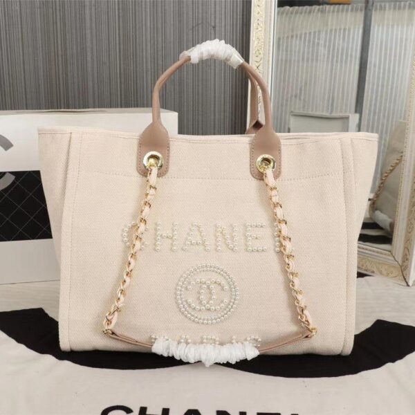 Chanel Canvas Pearl Deauville Tote replica