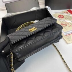 CHANEL Caviar Quilted Pick Me Up Wallet replica