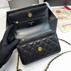 CHANEL Caviar Quilted Pick Me Up Wallet replica