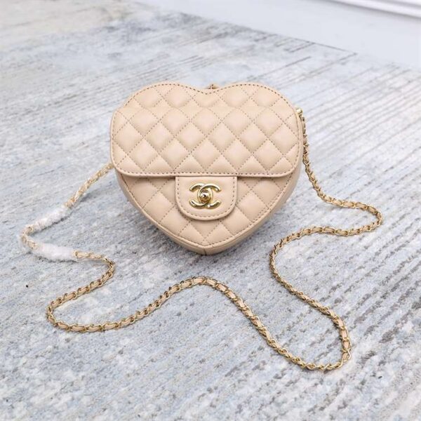 CHANEL Lambskin Quilted CC In Love Heart Bag
