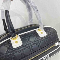 Dior MEDIUM VIBE ZIP BOWLING BAG Macrocannage replica