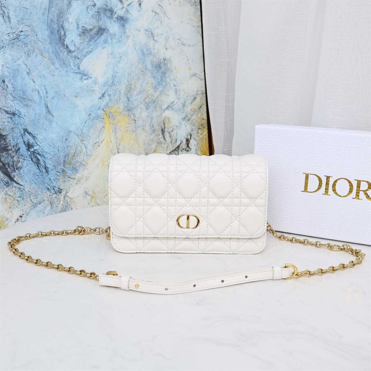 Dior Caro Belt Pouch With Chain replica