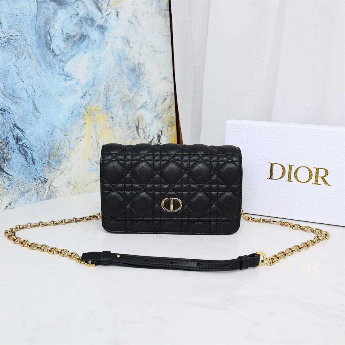 Dior Caro Belt Pouch With Chain replica