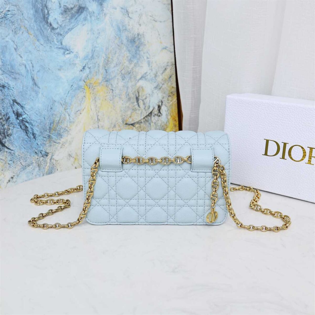 Dior Caro Belt Pouch With Chain replica