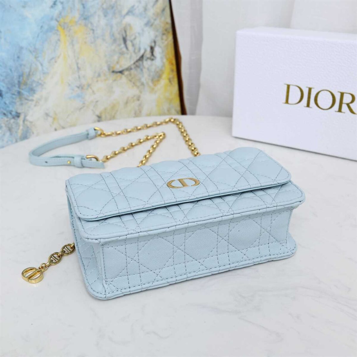 Dior Caro Belt Pouch With Chain replica