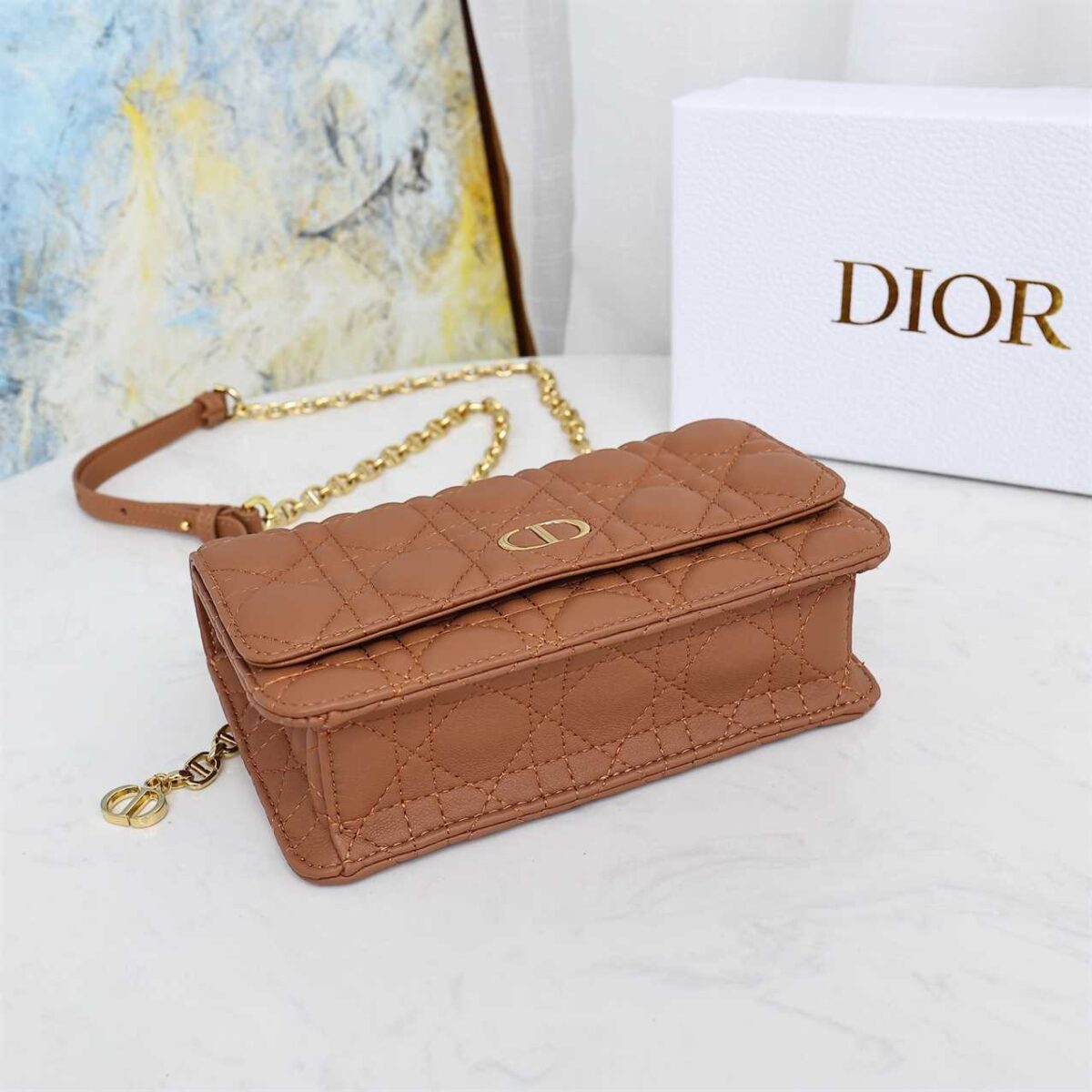 Dior Caro Belt Pouch With Chain replica