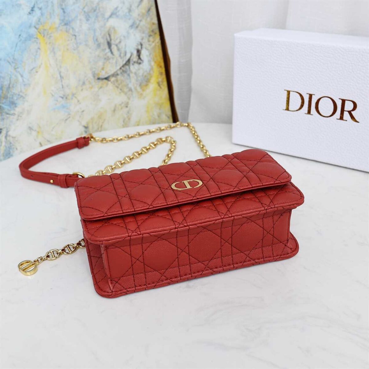 Dior Caro Belt Pouch With Chain replica