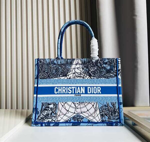 Dior Small Boook Tote Earth Pattern replica