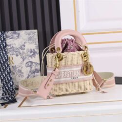 Dior MINI LADY BAG Natural Wicker replica