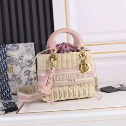 Dior MEDIUM LADY BAG Natural Wicker replica