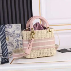 Dior MEDIUM LADY BAG Natural Wicker replica