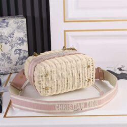 Dior MEDIUM LADY BAG Natural Wicker replica