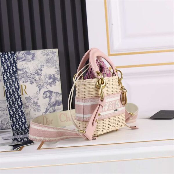 Dior MINI LADY BAG Natural Wicker replica