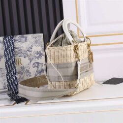 Dior MEDIUM LADY BAG Natural Wicker replica