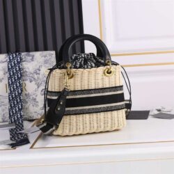 Dior MEDIUM LADY BAG Natural Wicker replica