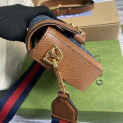 Gucci Horsebit 1955 GG Jacquard Denim Mini Bag