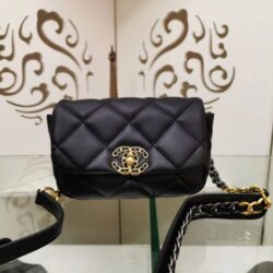 Chanel Lambskin Quilted Chanel 19 Waist Bag replica