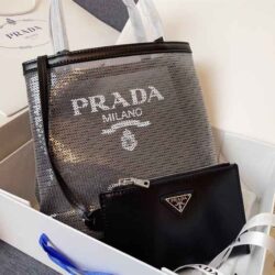 Prada Small Sequined Mesh Tote Bag replica